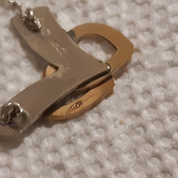 Vintage Sterling and 10K Heart Necklace - Picture 9 of 13